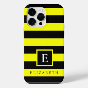 Neon Yellow Black Kleur Stripes iPhone 14 Pro Max Hoesje