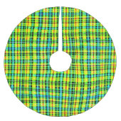 Neon Yellow Black Plaid Punk Tartan Kerstboom Rok (Voorkant)