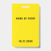 Neon Yellow Crew Personeel Event Badge (Achterkant)