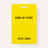 Neon Yellow Crew Personeel Event Badge (Achterkant)