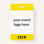 Neon Yellow Crew Personeel Event Badge (Voorkant)
