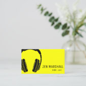 Neon Yellow DJ Visitekaartje (Staand voorkant)