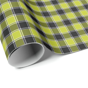Neon Yellow en Black Gecontroleerde randapparatuur Cadeaupapier