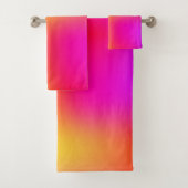 Neon Yellow en roze Bad Handdoek (Insitu)