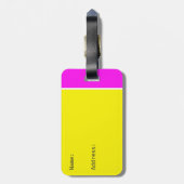 Neon Yellow en roze bagagelabel (Achterkant verticaal)