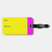 Neon Yellow en roze bagagelabel (Achterkant horizontaal)