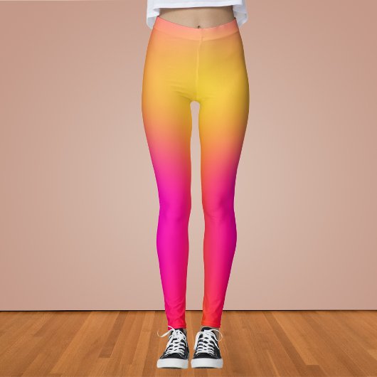 Neon Yellow en roze Leggings