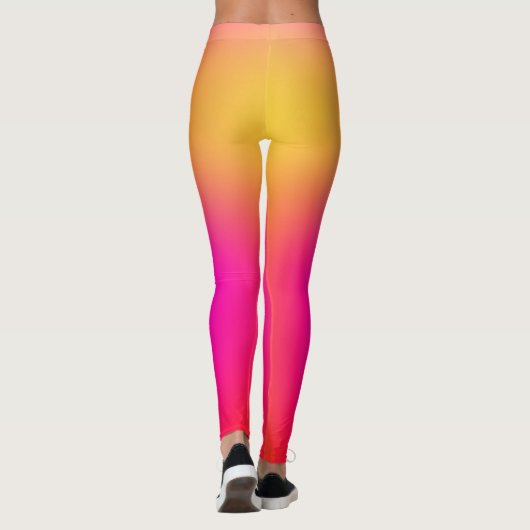 Neon Yellow en roze Leggings (Achterkant)