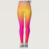 Neon Yellow en roze Leggings (Voorkant)