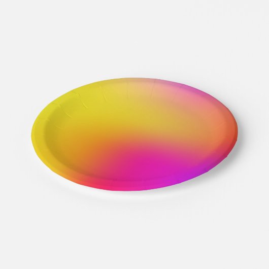 Neon Yellow en roze Papieren Bordje (Gekanteld)