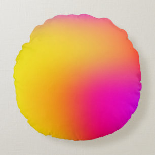 Neon Yellow en roze Rond Kussen