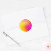Neon Yellow en roze Ronde Sticker (Envelop)