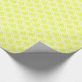 Neon Yellow Fish Scale Pattern Wrapping Paper Cadeaupapier (Hoek)