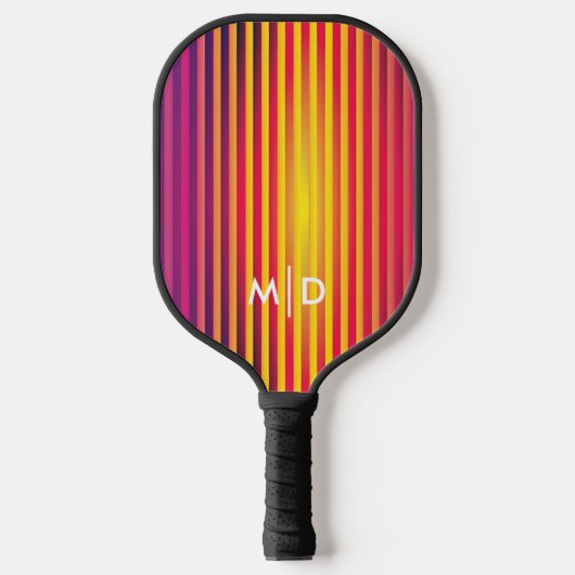Neon Yellow Gradient Monogram Pickleball Paddle (Voorkant)