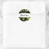 Neon Yellow Green Black Hibiscus Floral Sticker (Tas)