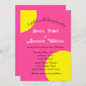 Neon Yellow Green Bold Geometry Retro Wedding Kaart (Voorkant / Achterkant)