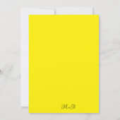 Neon Yellow Green Bold Modern Retro Wedding Kaart (Achterkant)