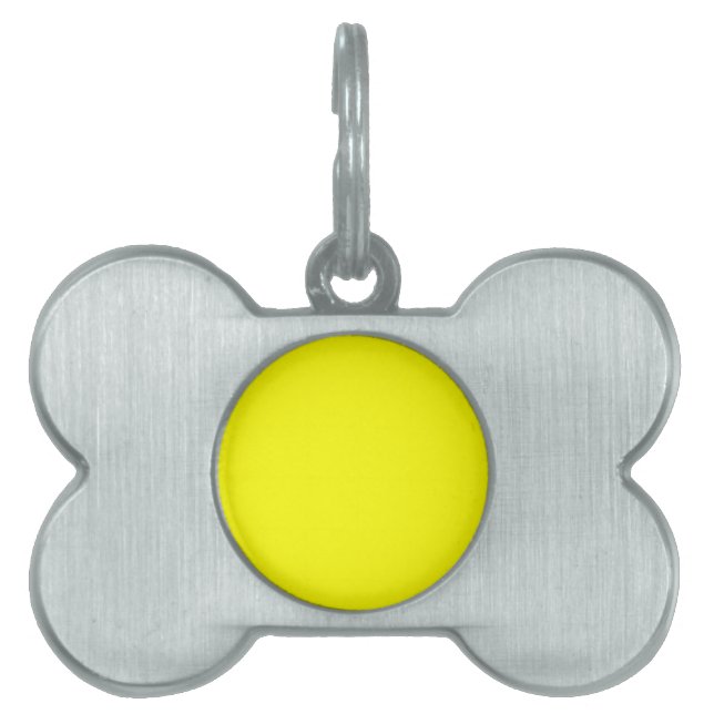 Neon yellow hex code FFFF01 Huisdieren Naamplaatje (voorkant)