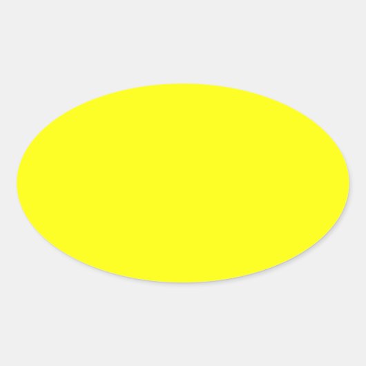 Neon yellow hex code FFFF01 Ovale Sticker (Voorkant)