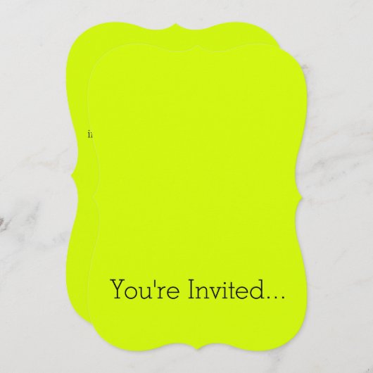 Neon Yellow, High Visibility Chartreuse Kaart (Voorkant / Achterkant)