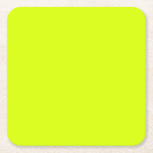 Neon Yellow, High Visibility Chartreuse Kartonnen Onderzetters