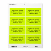 Neon Yellow, hoog zicht Etiket (Full Sheet)