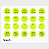 Neon Yellow, hoog zicht Ronde Sticker (Vel)