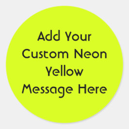 Neon Yellow, hoog zicht Ronde Sticker