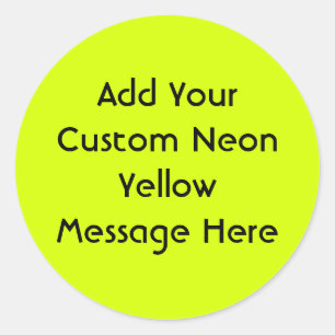 Neon Yellow, hoog zicht Ronde Sticker