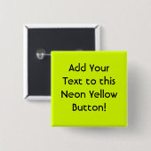 Neon Yellow, hoog zicht Vierkante Button 5,1 Cm (Voorkant /achterkant)
