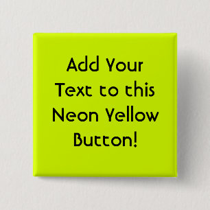 Neon Yellow, hoog zicht Vierkante Button 5,1 Cm