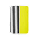Neon Yellow met zwarte en witte strepen Badmat (Voorkant Verticaal)