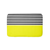 Neon Yellow met zwarte en witte strepen Badmat (Voorkant)