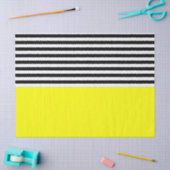 Neon Yellow met zwarte en witte strepen Tissuepapier (Craft)