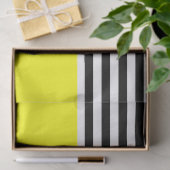 Neon Yellow met zwarte en witte strepen Tissuepapier (Geschenk)