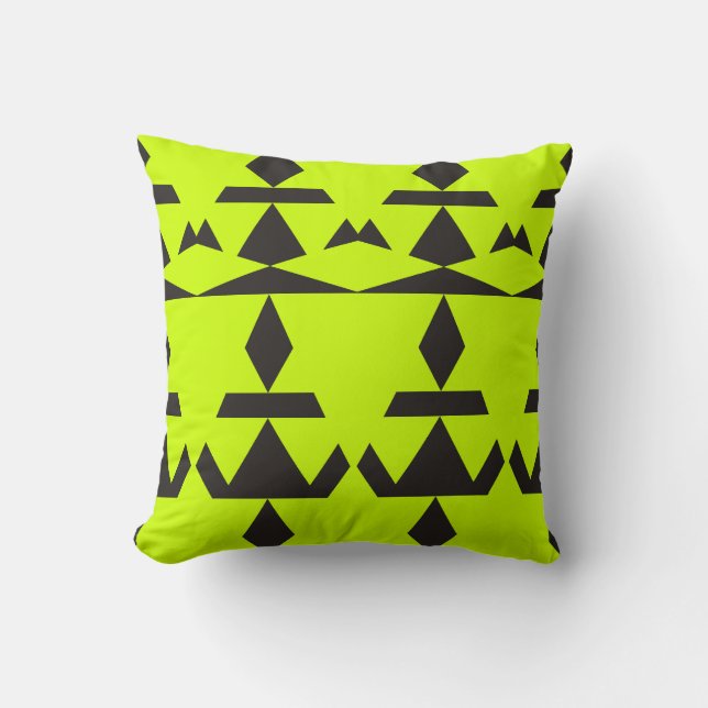 Neon Yellow Minimale stam Kussen (Voorkant)