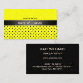Neon yellow polka dot, polka dot, elegant visitekaartje (Voorkant / Achterkant)