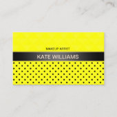 Neon yellow polka dot, polka dot, elegant visitekaartje (Voorkant)