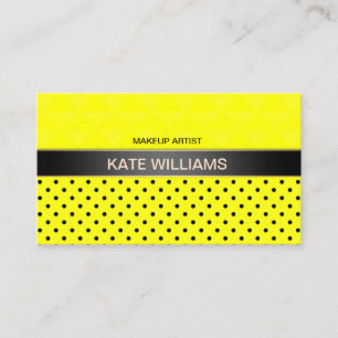 Neon yellow polka dot, polka dot, elegant visitekaartje