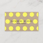 Neon Yellow Polka Dots Kraft Paper Visitekaartje (Voorkant)