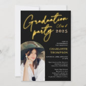 Neon yellow sign script leuk afstuderen fotoboog kaart (Voorkant)