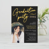 Neon yellow sign script leuk afstuderen fotoboog kaart (Staand voorkant)