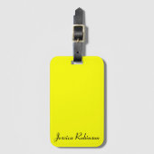 Neon Yellow Solid Color Bagagelabel (Voorkant (verticaal))