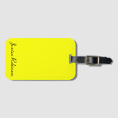 Neon Yellow Solid Color Bagagelabel (Voorkant (horizontaal))