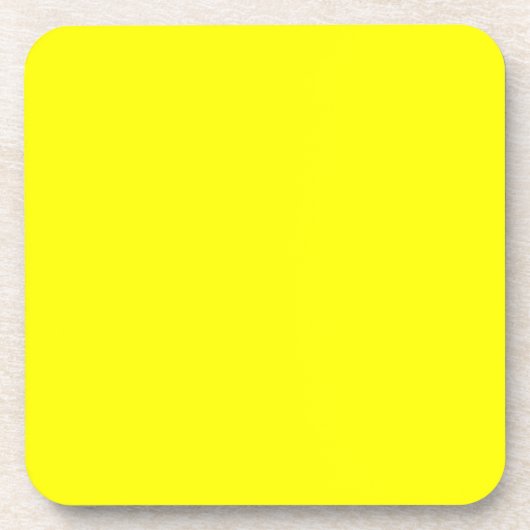 Neon Yellow Solid Color Bier Onderzetter (Voorkant)