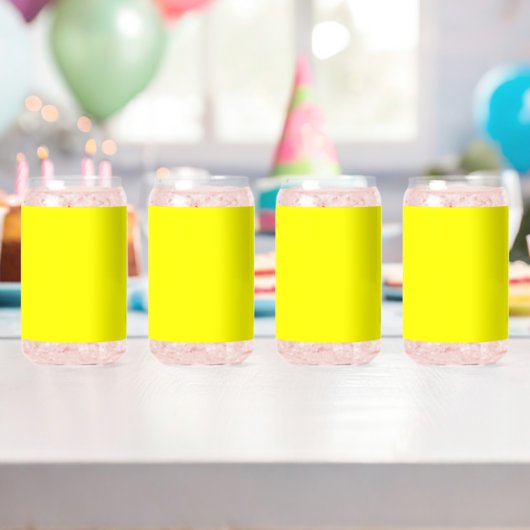 Neon Yellow Solid Color Blikvorm Glas (Insitu (Verjaardag))