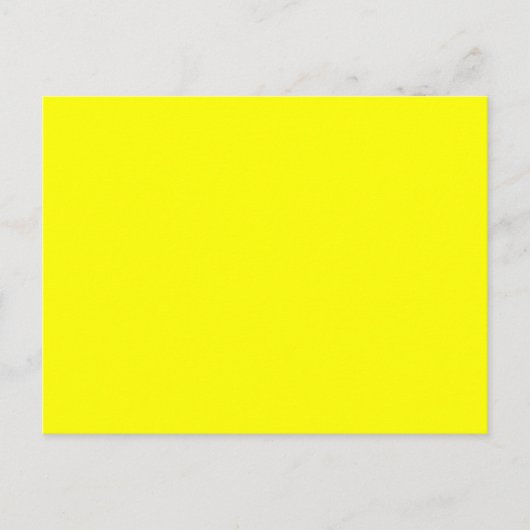 Neon Yellow Solid Color Briefkaart (Voorkant)