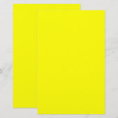 Neon Yellow Solid Color Briefpapier (Voorkant / Achterkant)