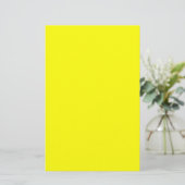 Neon Yellow Solid Color Briefpapier (Staand voorkant)