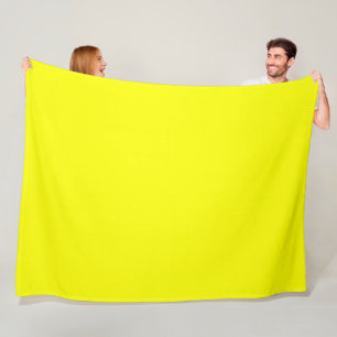Neon Yellow Solid Color Fleece Deken